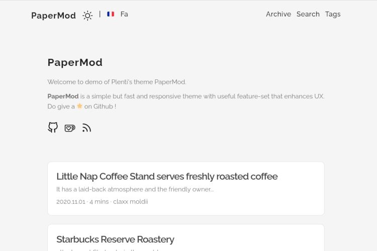 Papermod Plenti theme